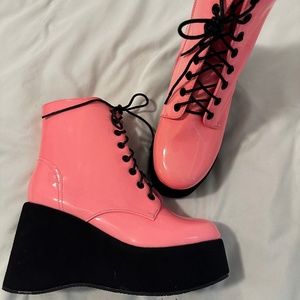 Sweet literally living platform pink boots